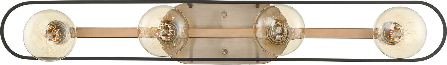 Nuvo Lighting 60-6654 Four Light Vanity, Copper Brushed Brass / Matte Black