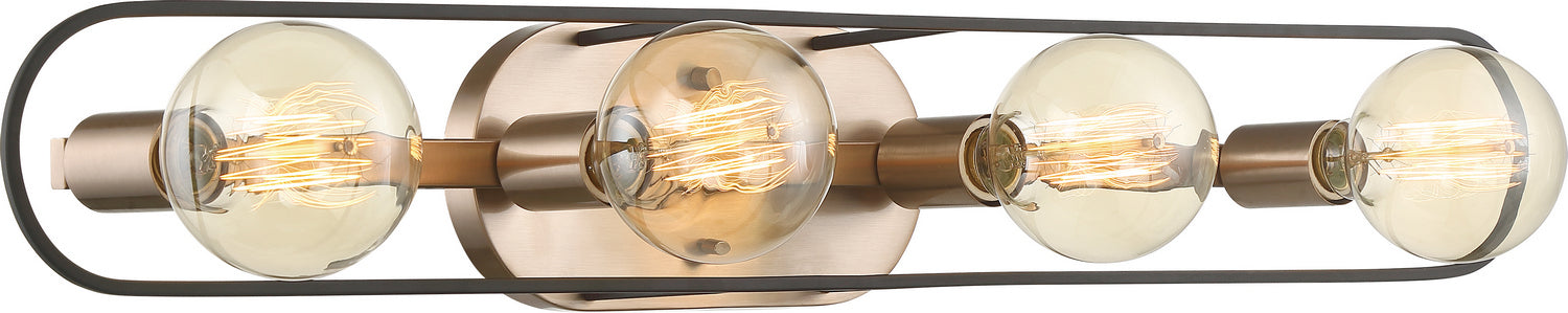 Nuvo Lighting 60-6654 Four Light Vanity, Copper Brushed Brass / Matte Black