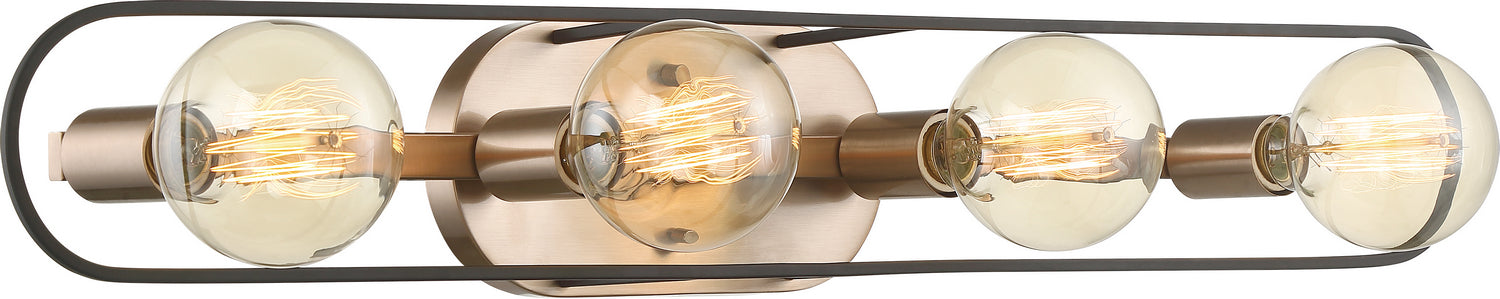Nuvo Lighting 60-6654 Four Light Vanity, Copper Brushed Brass / Matte Black