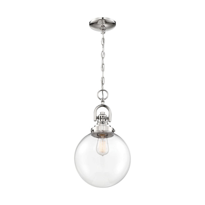 Nuvo Lighting 60-6672 One Light Pendant, Polished Nickel / Clear Glass