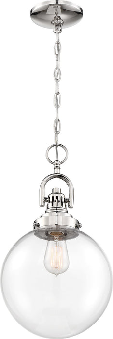 Nuvo Lighting 60-6672 One Light Pendant, Polished Nickel / Clear Glass