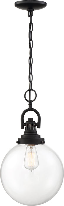 Nuvo Lighting 60-6673 One Light Pendant, Aged Bronze / Clear