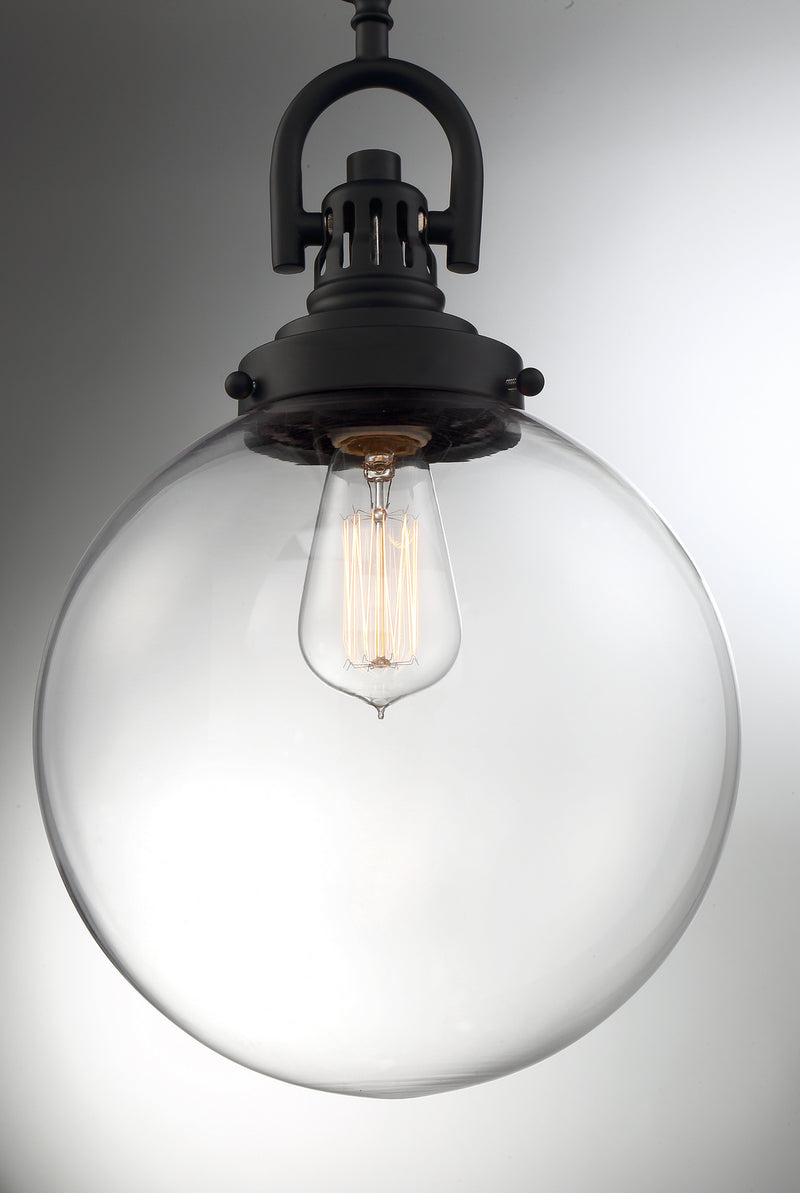 Nuvo Lighting 60-6673 One Light Pendant, Aged Bronze / Clear