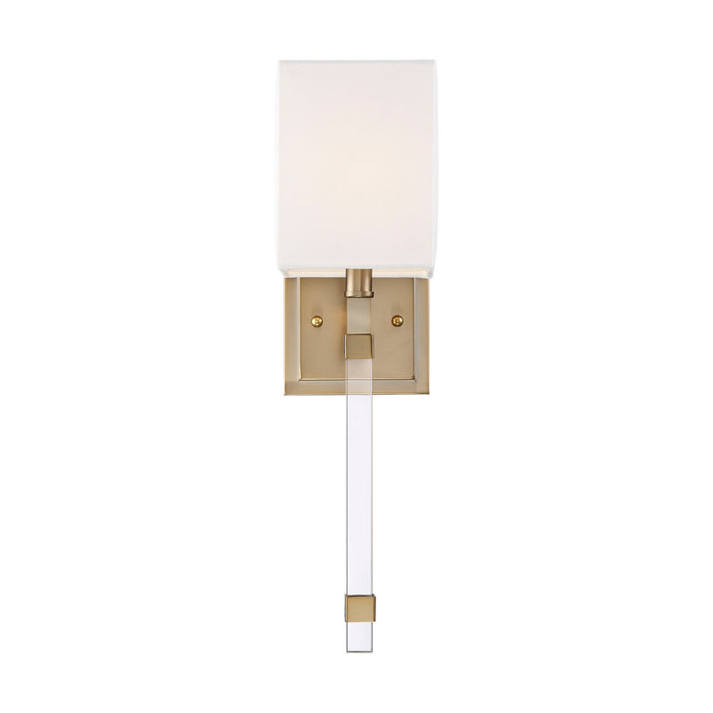 Nuvo Lighting 60-6681 One Light Wall Sconce, Burnished Brass / White
