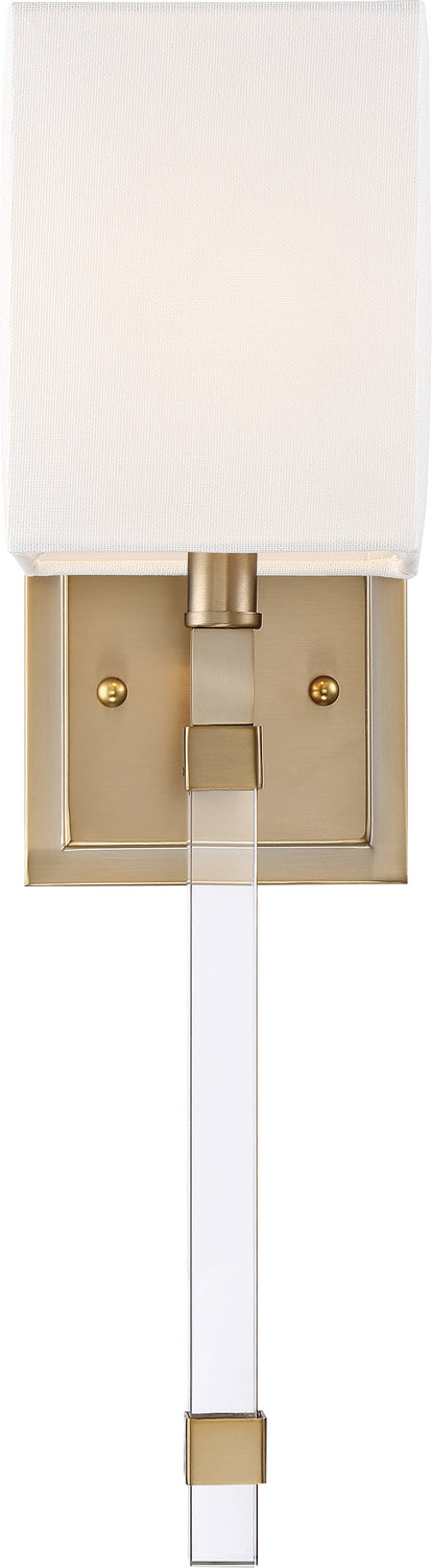 Nuvo Lighting 60-6681 One Light Wall Sconce, Burnished Brass / White