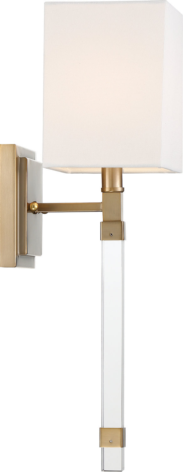 Nuvo Lighting 60-6681 One Light Wall Sconce, Burnished Brass / White