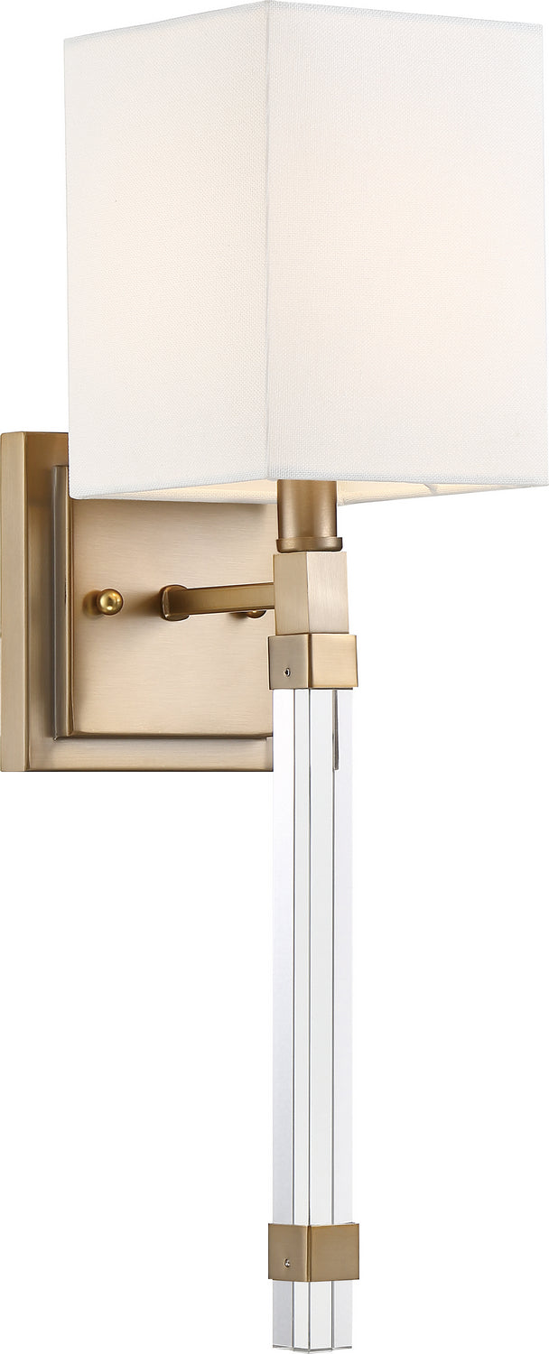 Nuvo Lighting 60-6681 One Light Wall Sconce, Burnished Brass / White