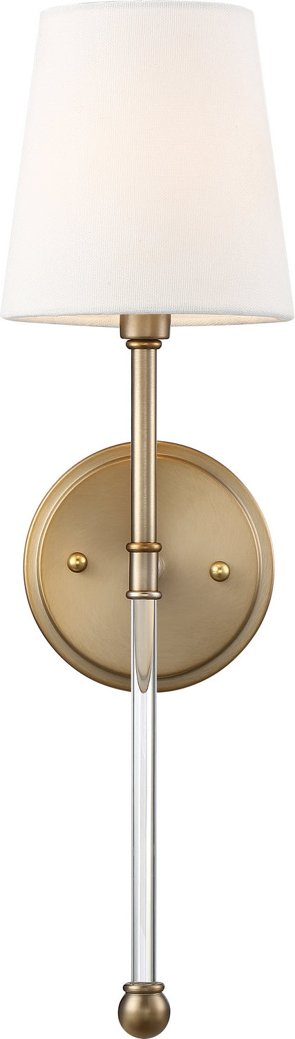 Nuvo Lighting 60-6687 One Light Wall Sconce, Burnished Brass / White