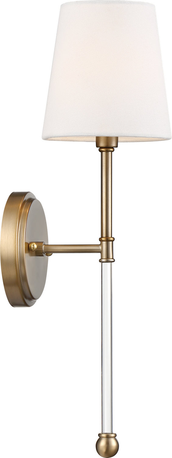 Nuvo Lighting 60-6687 One Light Wall Sconce, Burnished Brass / White