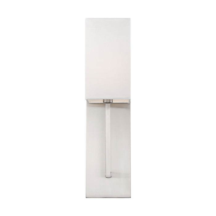 Nuvo Lighting 60-6691 One Light Wall Sconce, Brushed Nickel / White Fabric