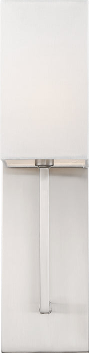 Nuvo Lighting 60-6691 One Light Wall Sconce, Brushed Nickel / White Fabric