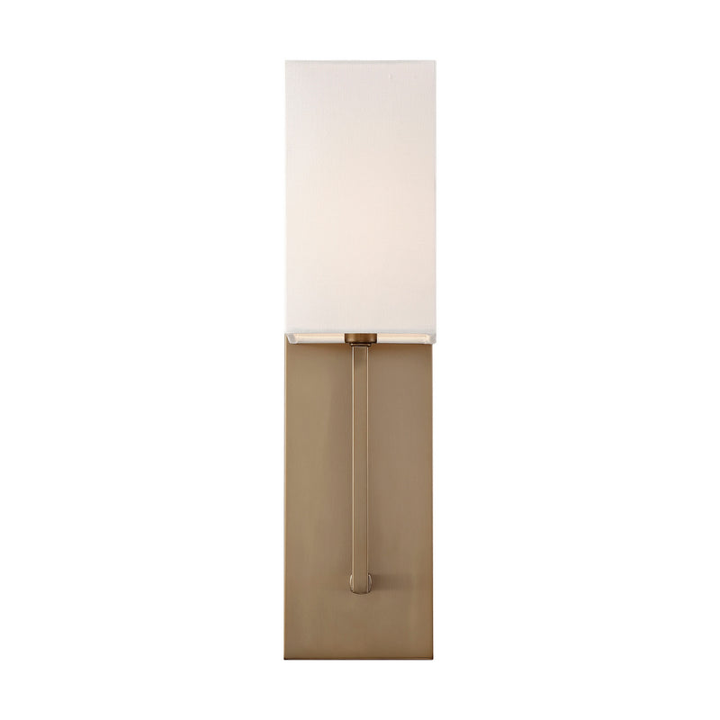 Nuvo Lighting 60-6692 One Light Wall Sconce, Burnished Brass / White