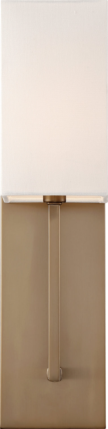 Nuvo Lighting 60-6692 One Light Wall Sconce, Burnished Brass / White