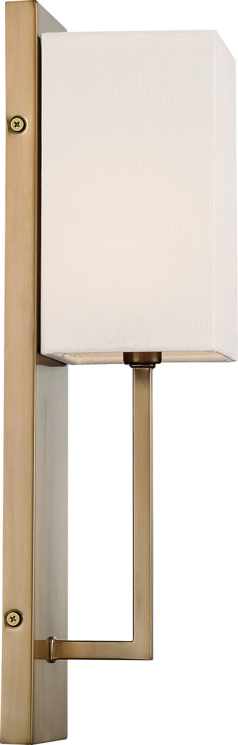 Nuvo Lighting 60-6692 One Light Wall Sconce, Burnished Brass / White