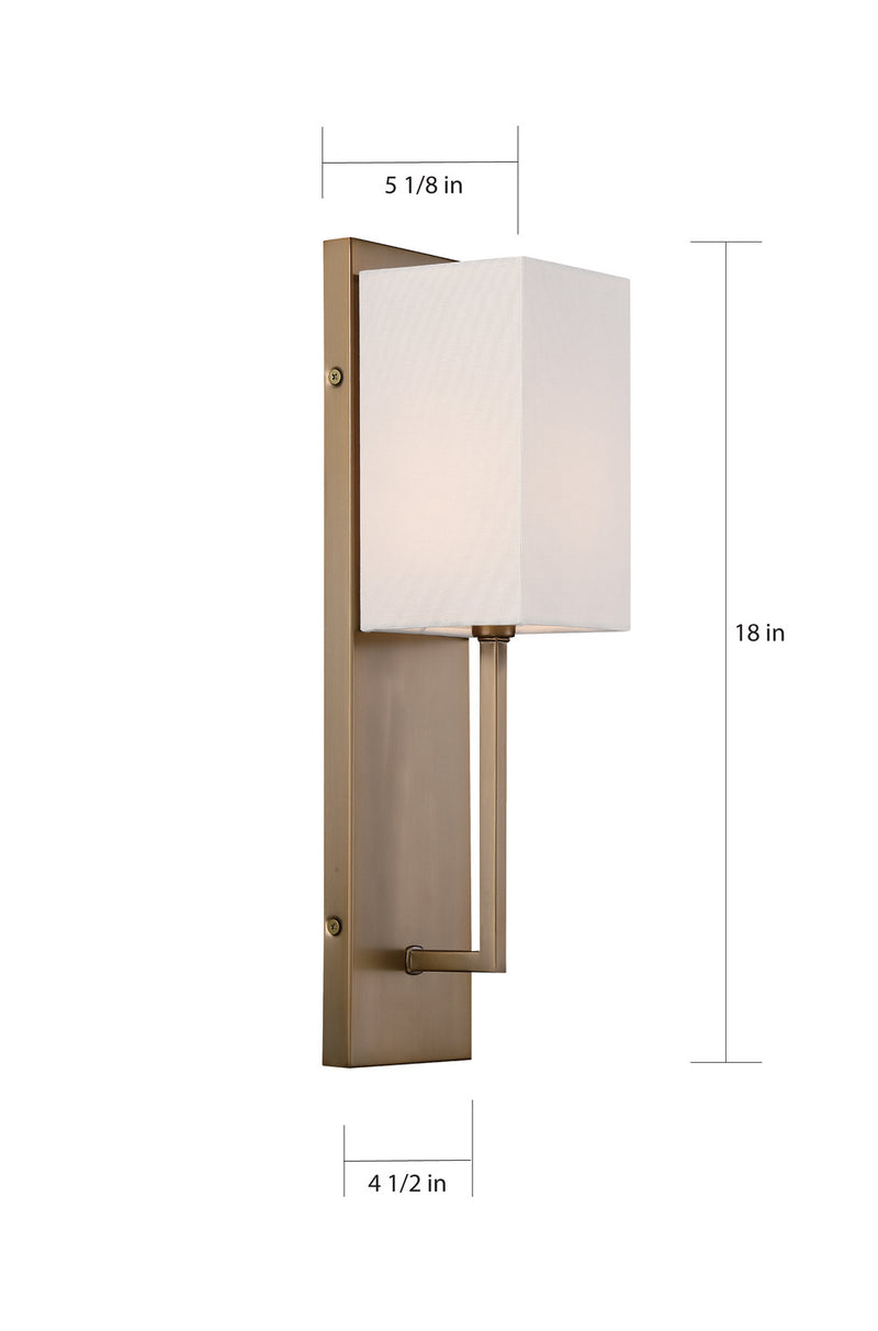 Nuvo Lighting 60-6692 One Light Wall Sconce, Burnished Brass / White
