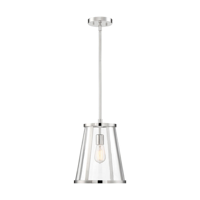 Nuvo Lighting 60-6698 One Light Pendant, Polished Nickel / Clear Glass