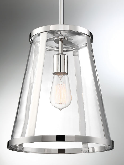 Nuvo Lighting 60-6698 One Light Pendant, Polished Nickel / Clear Glass