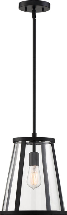 Nuvo Lighting 60-6699 One Light Pendant, Matte Black / Clear Glass