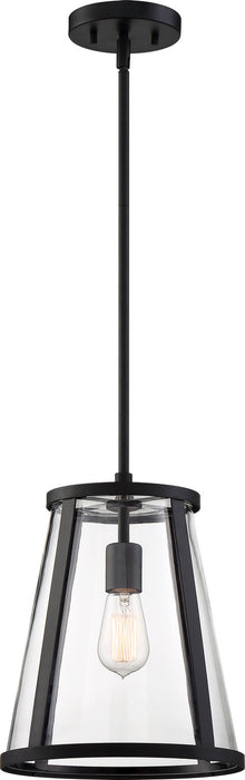 Nuvo Lighting 60-6699 One Light Pendant, Matte Black / Clear Glass