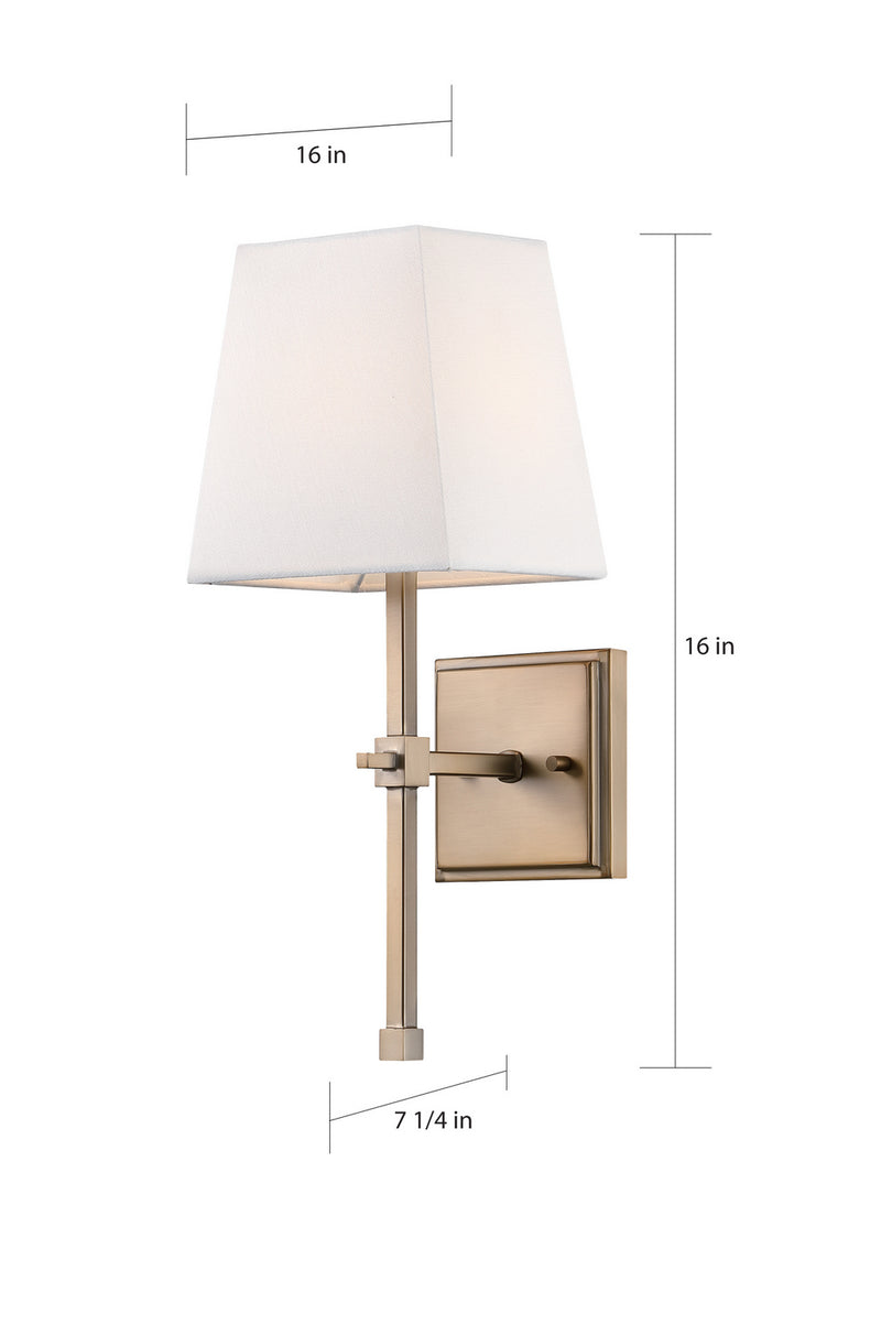 Nuvo Lighting 60-6707 One Light Vanity, Burnished Brass / White