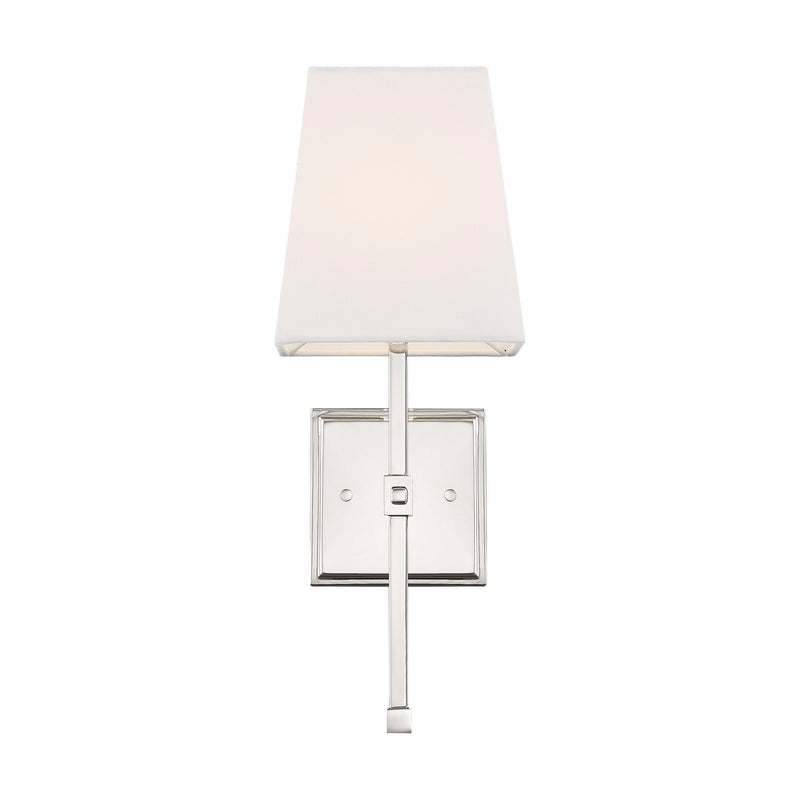 Nuvo Lighting 60-6708 One Light Vanity, Polished Nickel / White Fabric