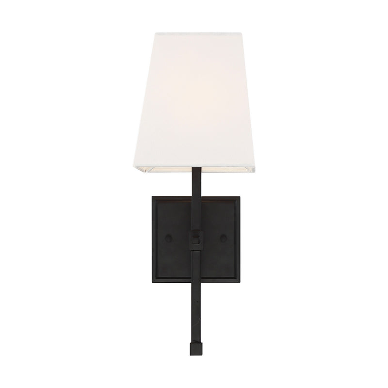Nuvo Lighting 60-6709 One Light Vanity, Aged Bronze / White Fabric