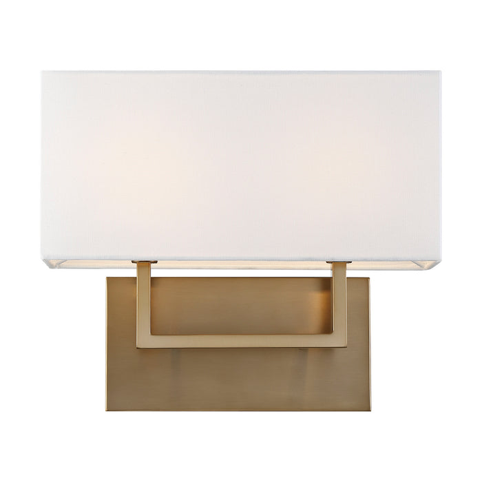 Nuvo Lighting 60-6717 Two Light Vanity, Burnished Brass / White