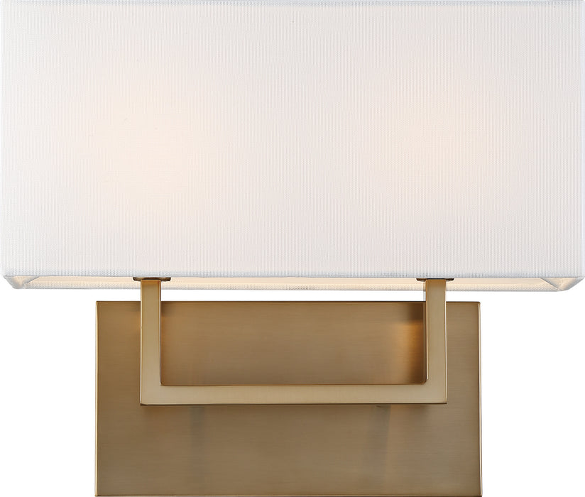 Nuvo Lighting 60-6717 Two Light Vanity, Burnished Brass / White
