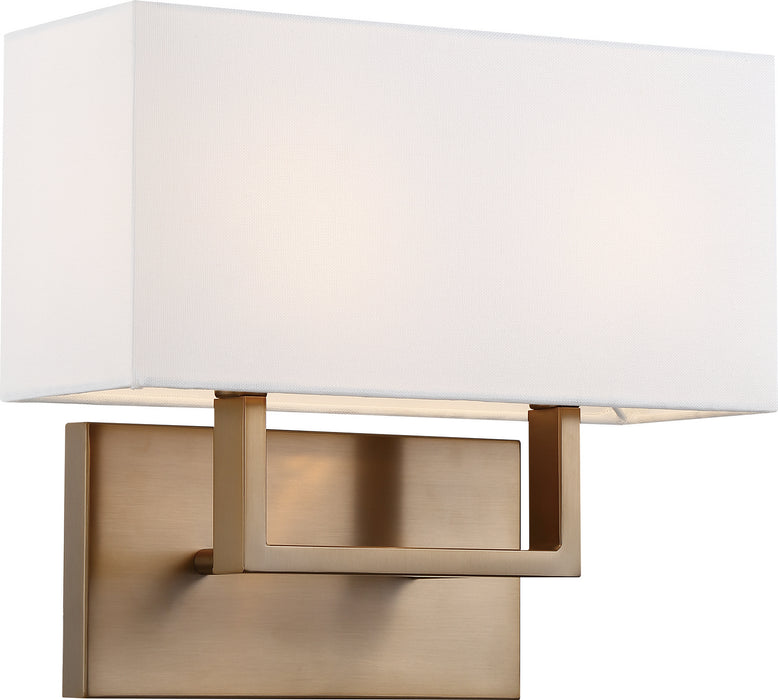 Nuvo Lighting 60-6717 Two Light Vanity, Burnished Brass / White
