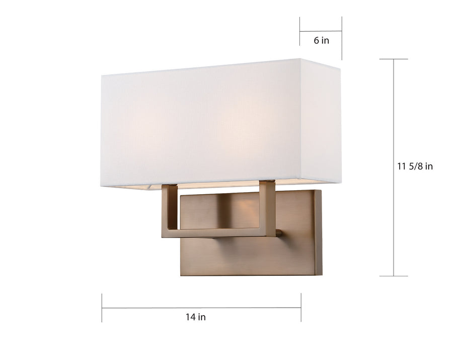 Nuvo Lighting 60-6717 Two Light Vanity, Burnished Brass / White