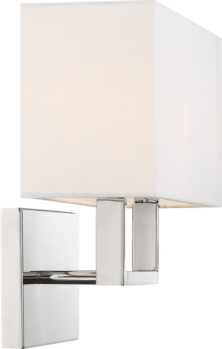 Nuvo Lighting 60-6718 Two Light Vanity, Polished Nickel / White Fabric