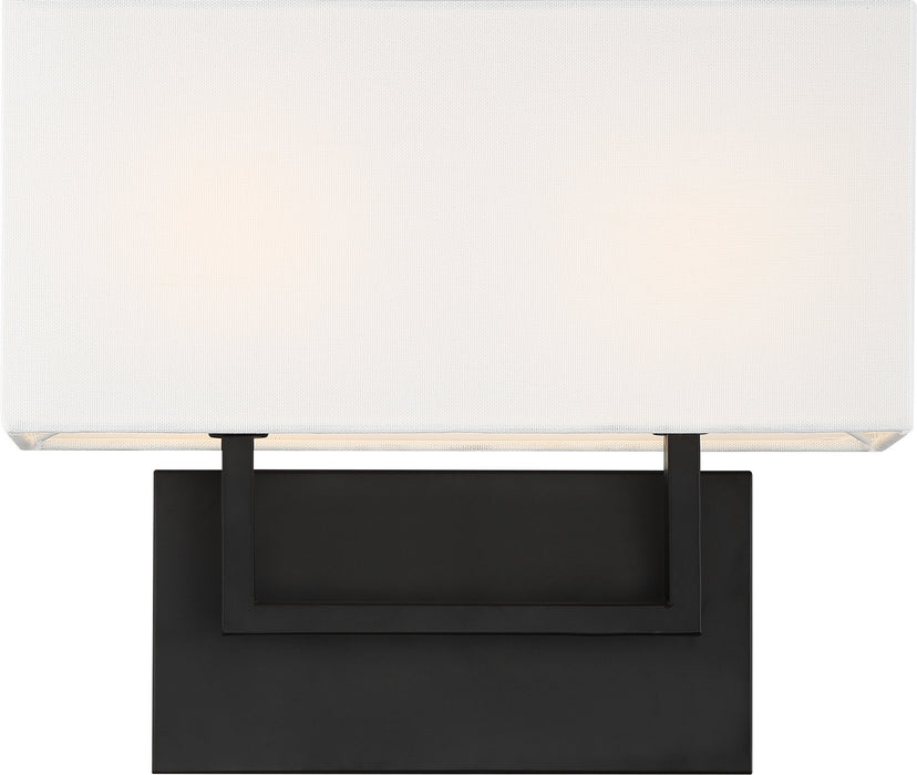 Nuvo Lighting 60-6719 Two Light Vanity, Aged Bronze / White Fabric