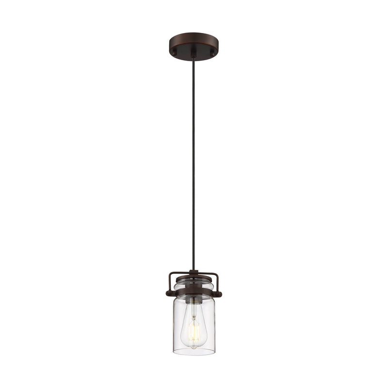 Nuvo Lighting 60-6731 One Light Mini Pendant, Mahogany Bronze / Clear Glass