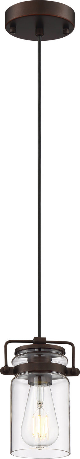 Nuvo Lighting 60-6731 One Light Mini Pendant, Mahogany Bronze / Clear Glass