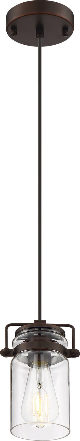Nuvo Lighting 60-6731 One Light Mini Pendant, Mahogany Bronze / Clear Glass