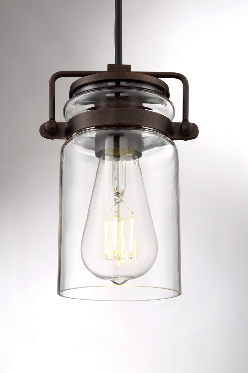 Nuvo Lighting 60-6731 One Light Mini Pendant, Mahogany Bronze / Clear Glass