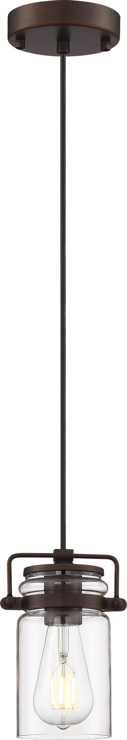 Nuvo Lighting 60-6731 One Light Mini Pendant, Mahogany Bronze / Clear Glass