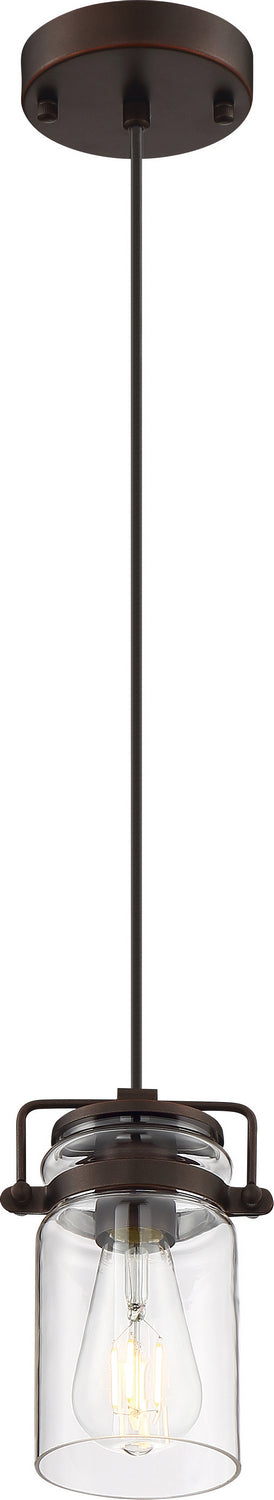 Nuvo Lighting 60-6731 One Light Mini Pendant, Mahogany Bronze / Clear Glass