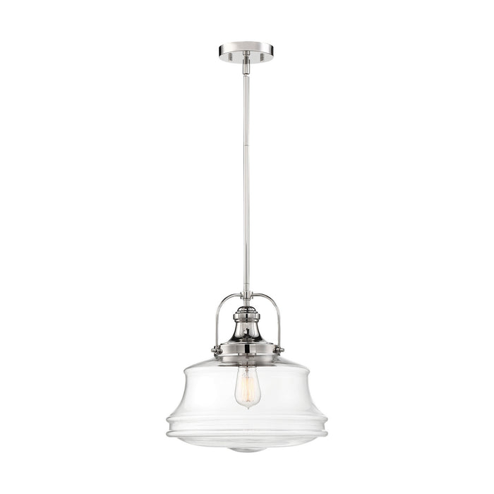 Nuvo Lighting 60-6758 One Light Pendant, Polished Nickel / Clear Glass