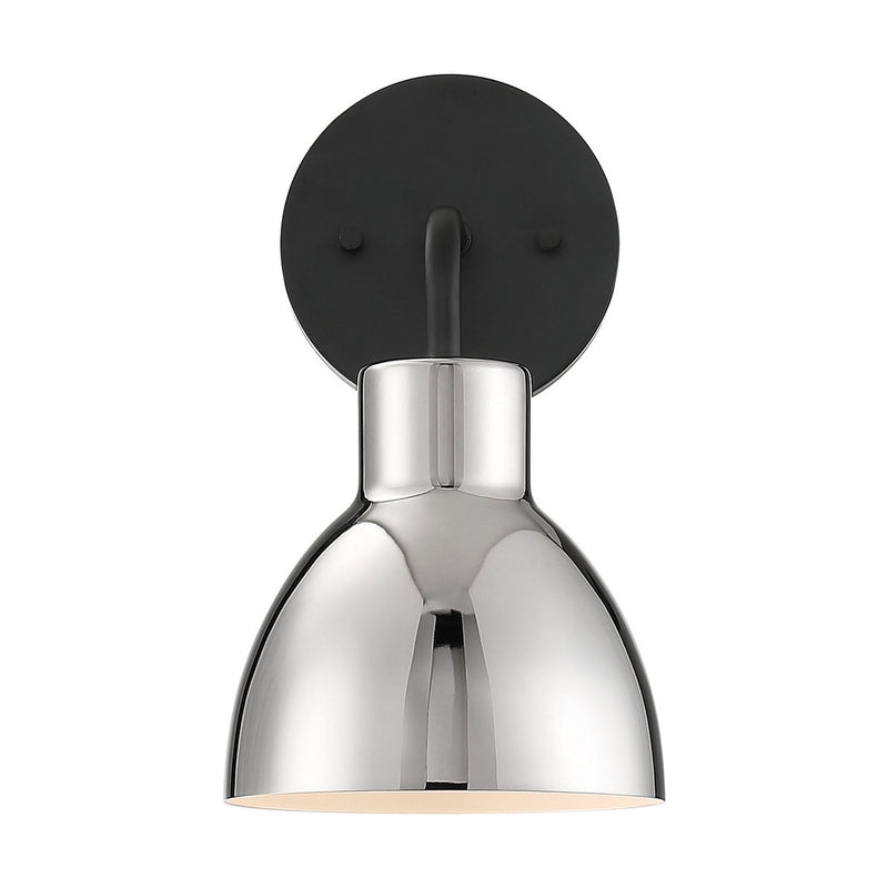 Nuvo Lighting 60-6771 One Light Vanity, Matte Black / Polished Nickel