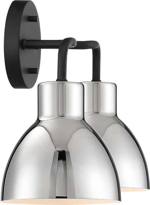 Nuvo Lighting 60-6772 Two Light Vanity, Matte Black / Polished Nickel