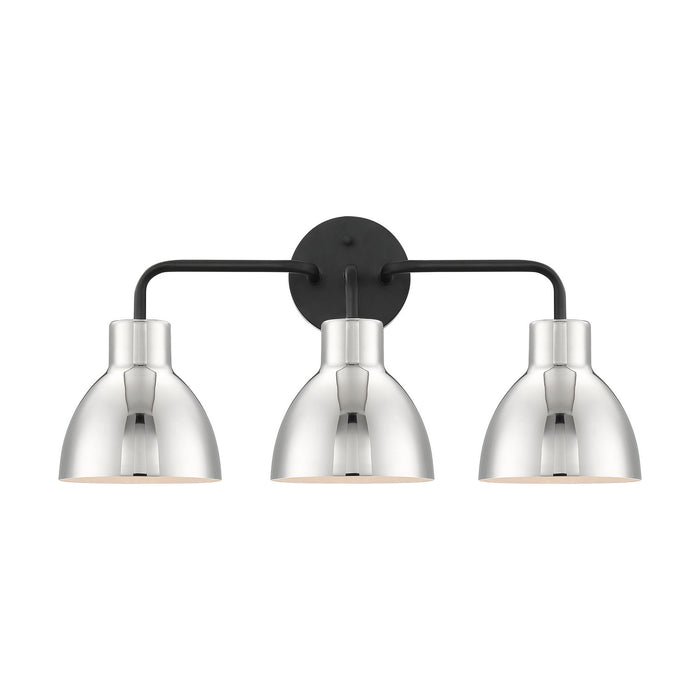 Nuvo Lighting 60-6773 Three Light Vanity, Matte Black / Polished Nickel