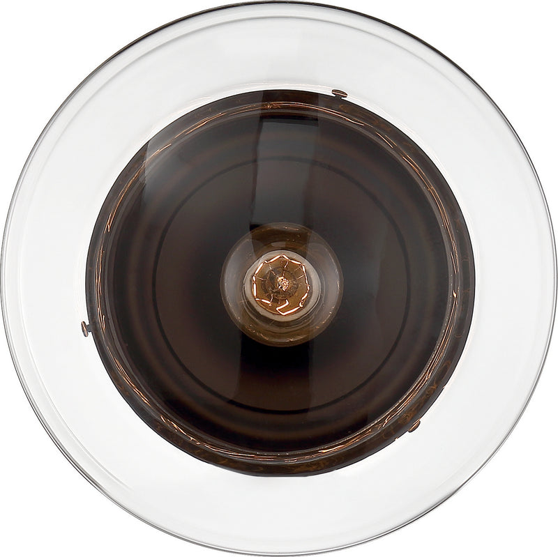 Nuvo Lighting 60-6779 One Light Semi Flush Mount, Matte Black / Clear Glass