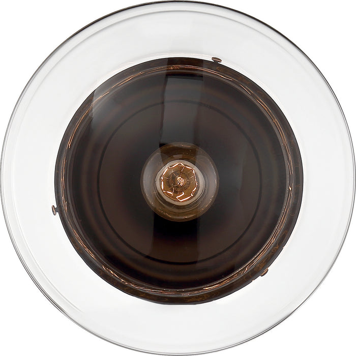 Nuvo Lighting 60-6779 One Light Semi Flush Mount, Matte Black / Clear Glass