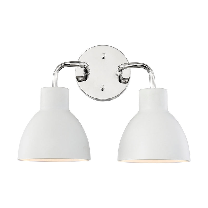 Nuvo Lighting 60-6782 Two Light Vanity, Polished Nickel / White
