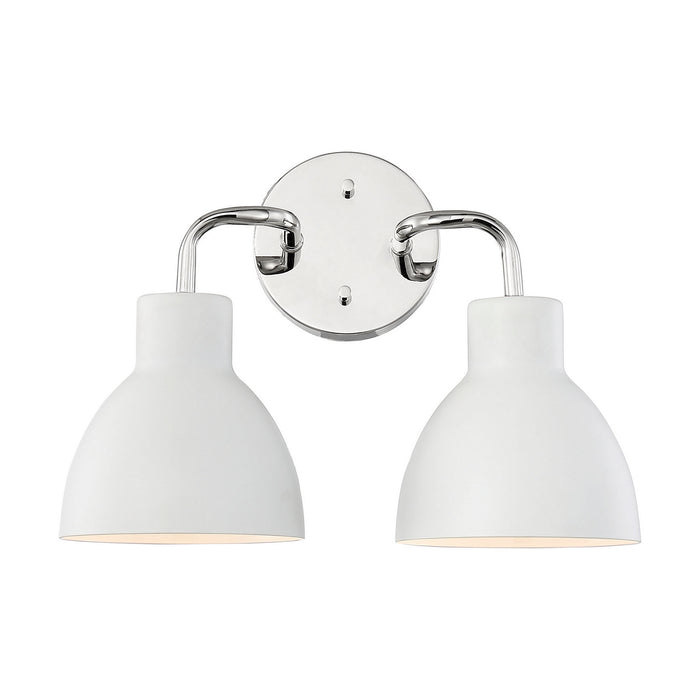 Nuvo Lighting 60-6782 Two Light Vanity, Polished Nickel / White