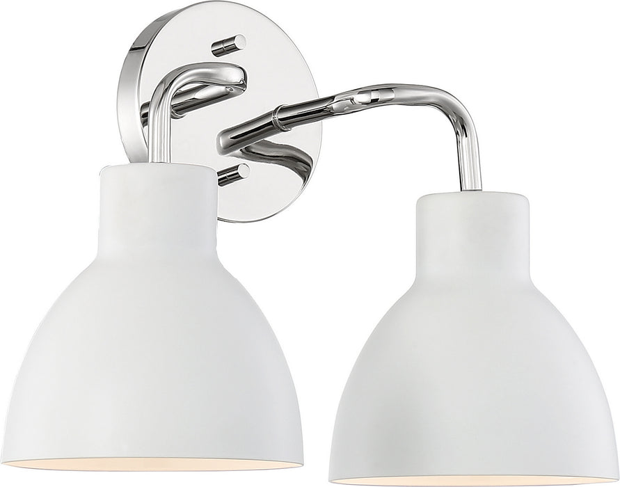 Nuvo Lighting 60-6782 Two Light Vanity, Polished Nickel / White