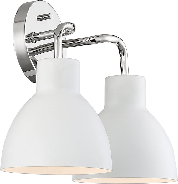 Nuvo Lighting 60-6782 Two Light Vanity, Polished Nickel / White