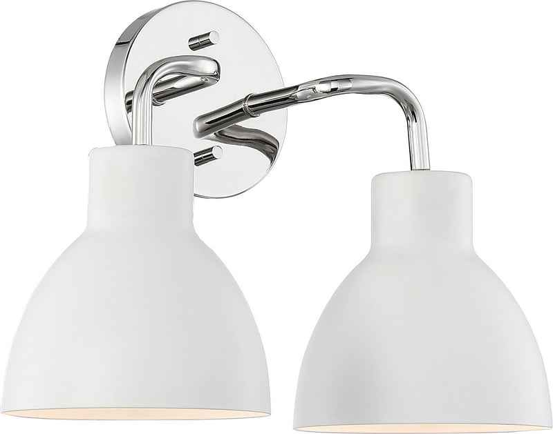 Nuvo Lighting 60-6782 Two Light Vanity, Polished Nickel / White