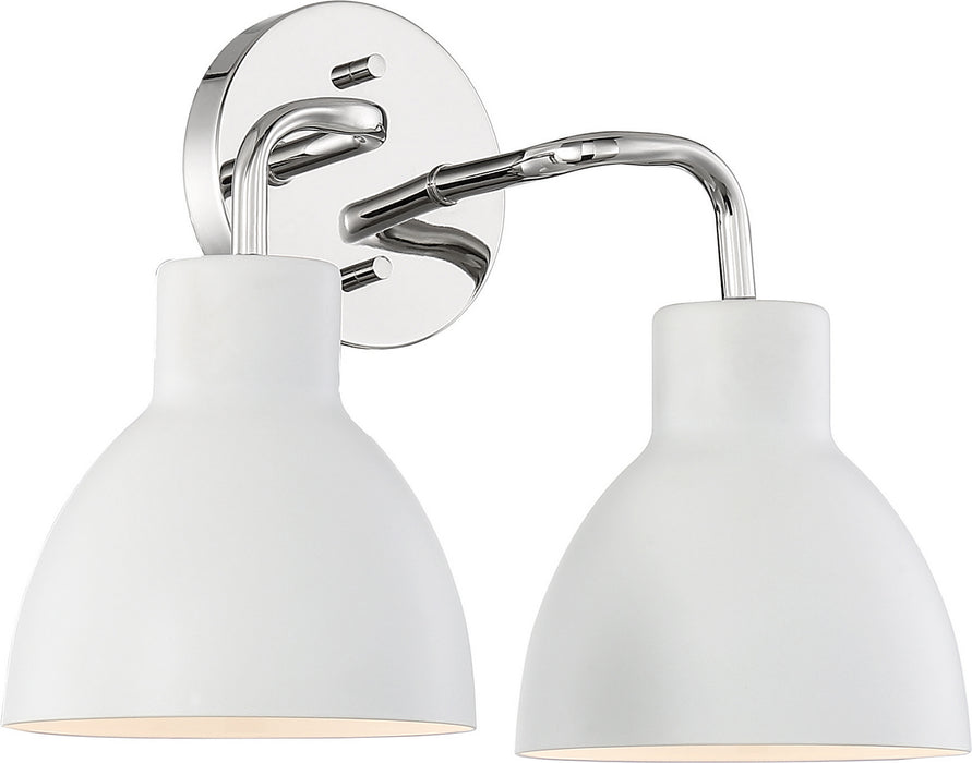 Nuvo Lighting 60-6782 Two Light Vanity, Polished Nickel / White